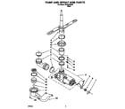 Roper RUD3006DB1 pump and spray arm diagram