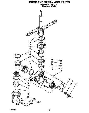 Pump and spray arm