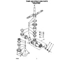 Roper RUD5750DQ1 pump and spray arm diagram