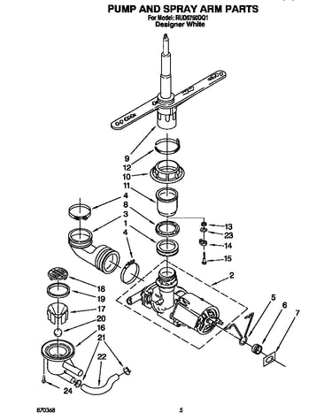 Pump and spray arm