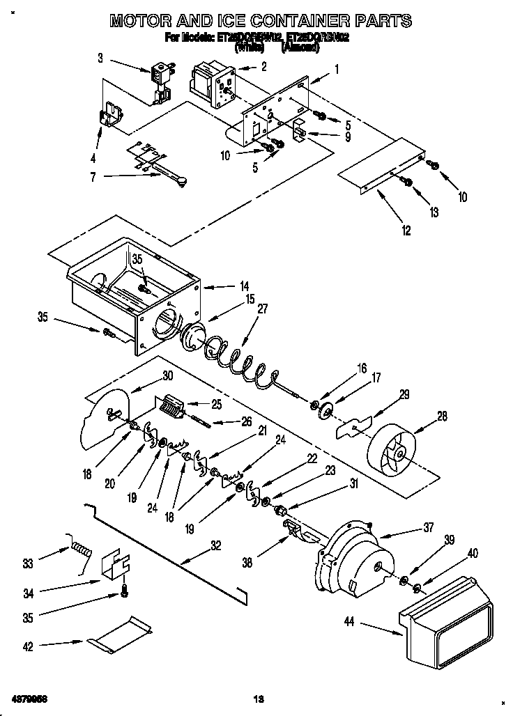 MOTOR AND ICE CONTAINER