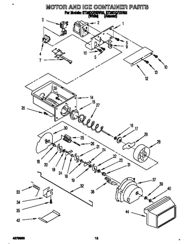 Motor and ice container