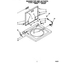 Whirlpool LPR6244AW0 washer top and lid diagram