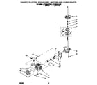 Whirlpool LPR6244AW0 brake, clutch, gearcase, motor and pump diagram