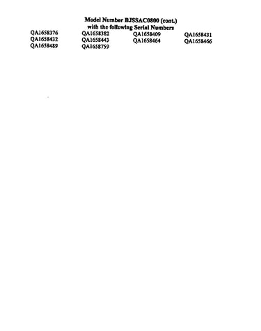 Serial numbers for bjssac0800 (cont.)
