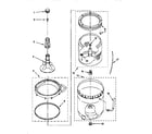 Whirlpool LBR6233AW1 agitator, basket and tub diagram