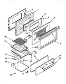 Oven door and broiler