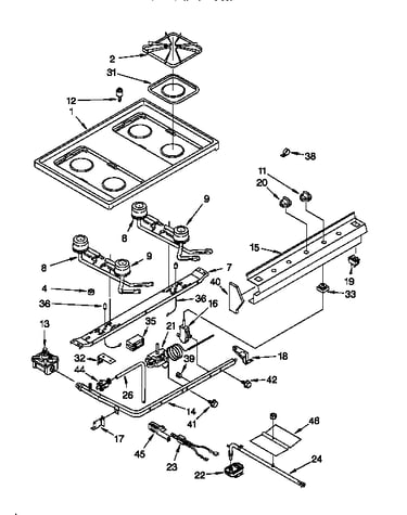 Cooktop and manifold