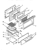 Oven door and broiler