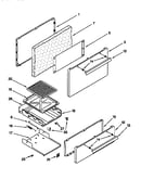 Oven door and broiler