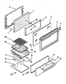 Oven door and broiler