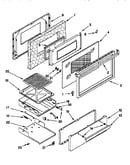Oven door and broiler