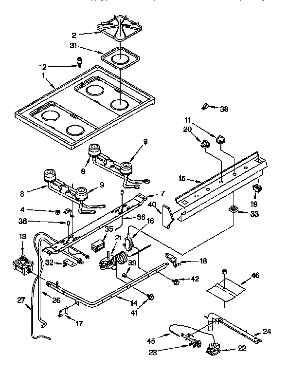 COOKTOP AND MANIFOLD