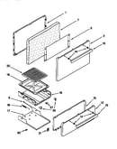 Oven door and broiler