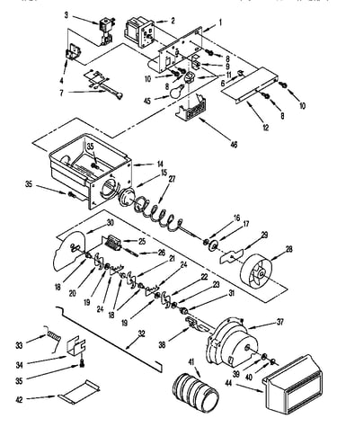 Motor and ice container