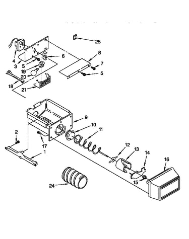 Motor and ice container