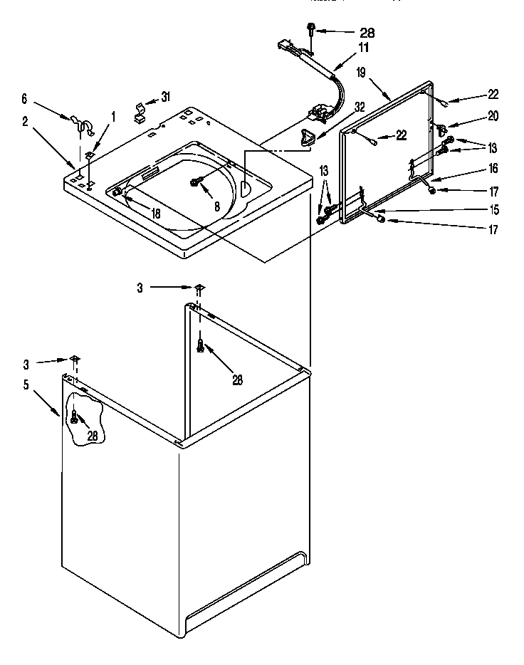 Top and cabinet