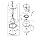 Whirlpool LSR5232DW0 agitator, basket and tub diagram