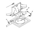 Whirlpool LPR4231AW0 washer top and lid diagram