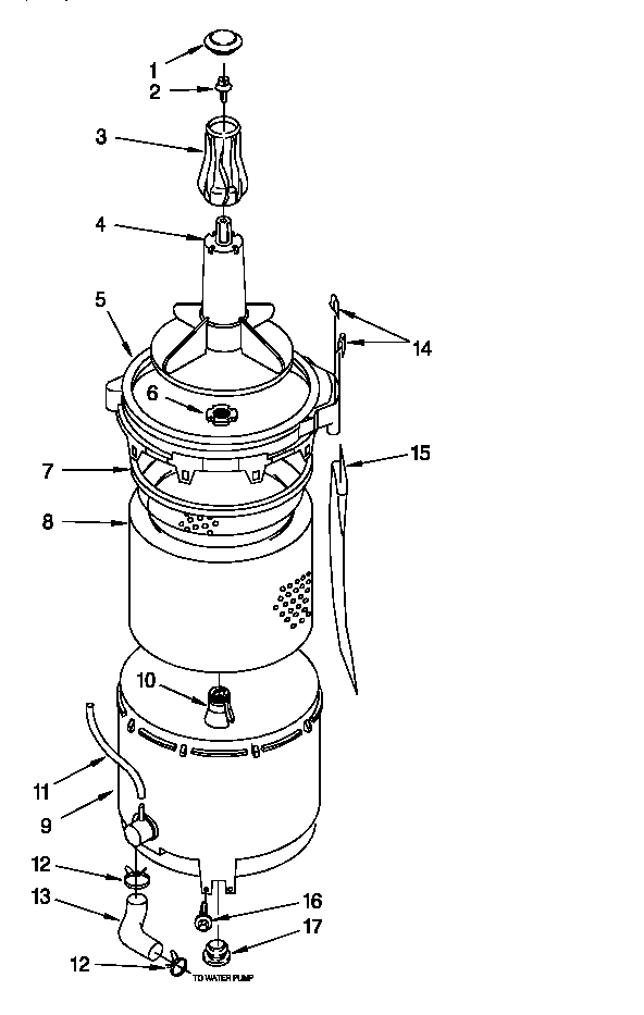 Agitator, basket and tub