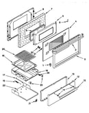 Oven door and broiler