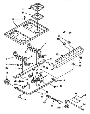 Cooktop and manifold