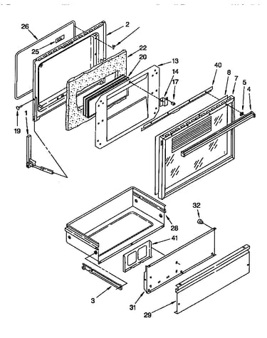 Oven door and drawer