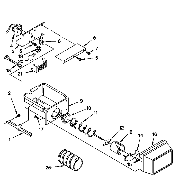 Motor and ice container