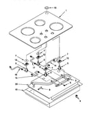 Burner box, gas valves, and switches