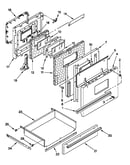 Oven door and drawer