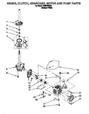 Brake, clutch, gearcase, motor and pump