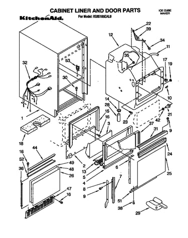 Cabinet liner and door