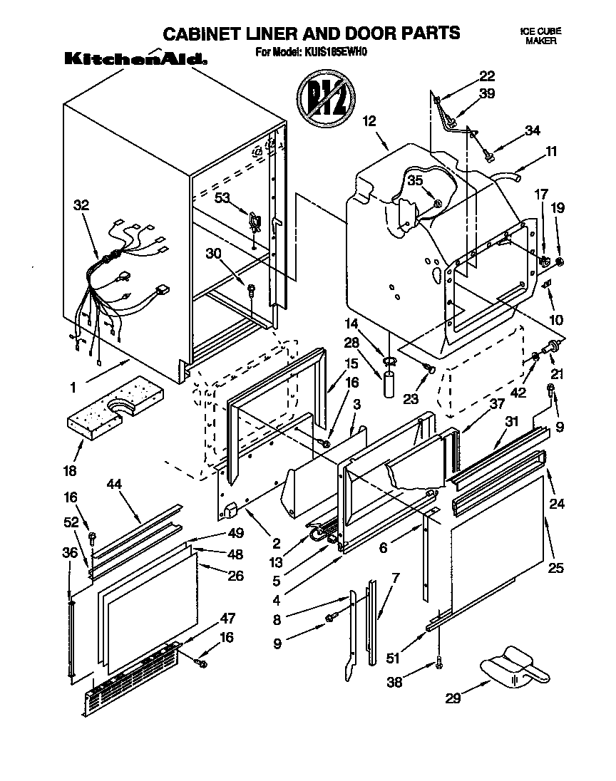 Cabinet liner and door