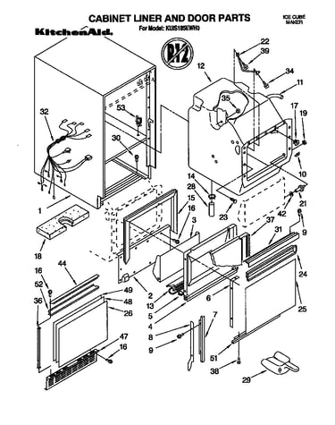 Cabinet liner and door