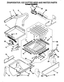 Evaporator, ice cutter grid and water