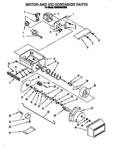 Motor and ice container