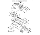 KitchenAid KSRB22QDBL01 motor and ice container diagram