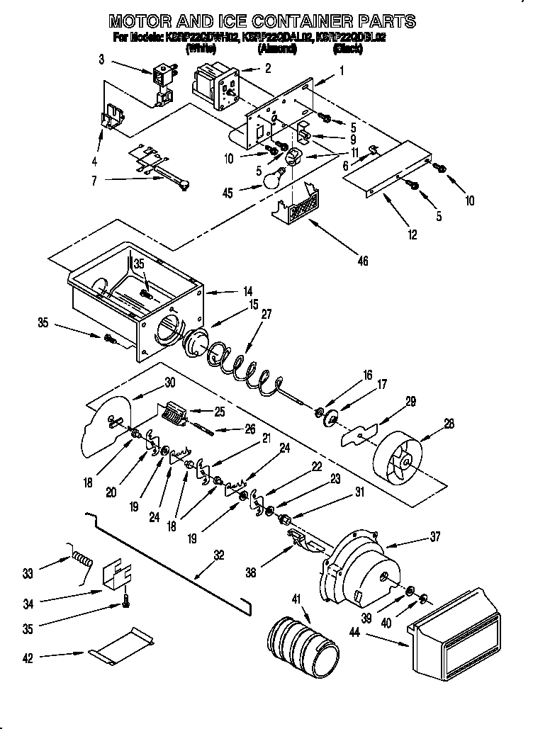 MOTOR AND ICE CONTAINER