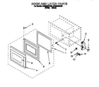 Whirlpool MG3090XBB0 door and latch diagram