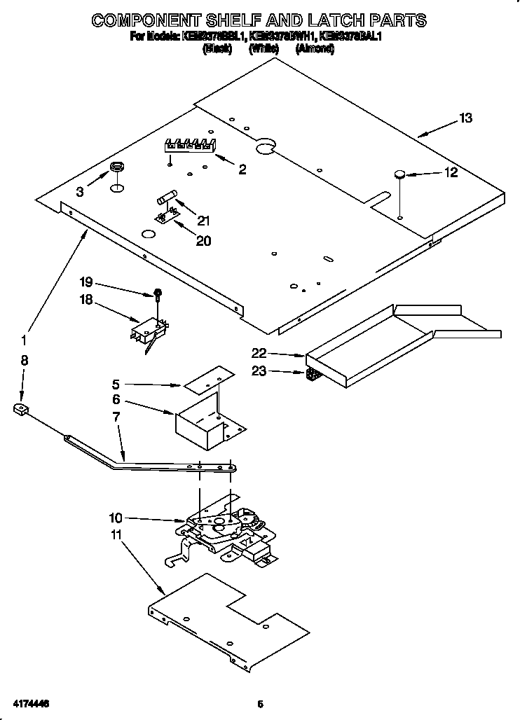Component shelf and latch