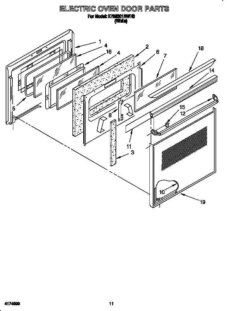 Electric oven door
