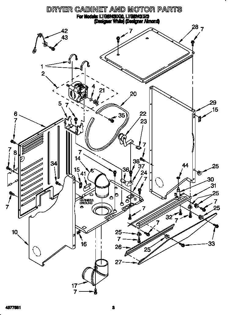 Dryer cabinet and motor