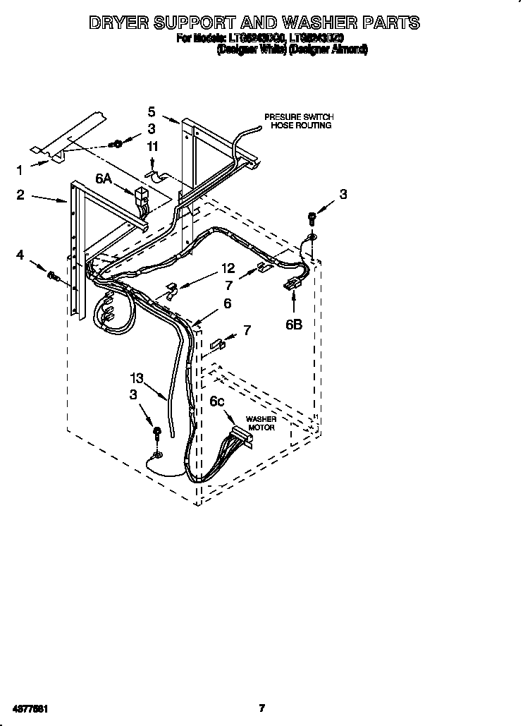 Dryer support and washer