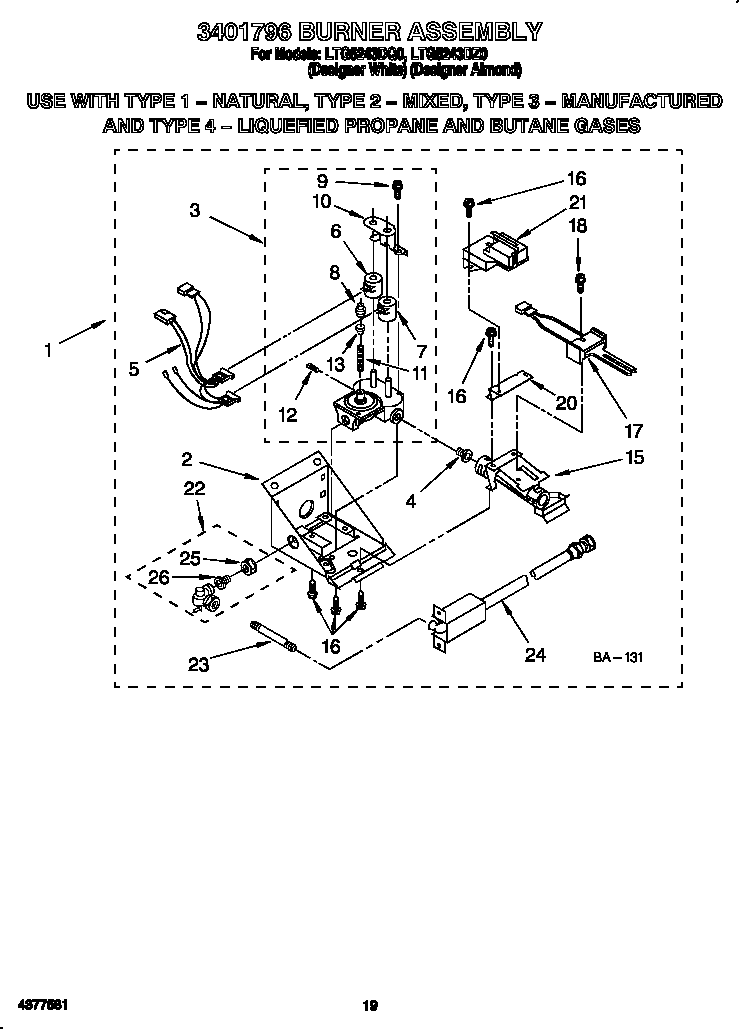 3401796 burner assembly