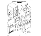 Whirlpool JVGC535A0 cabinet liner and door diagram