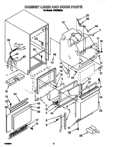 Cabinet liner and door
