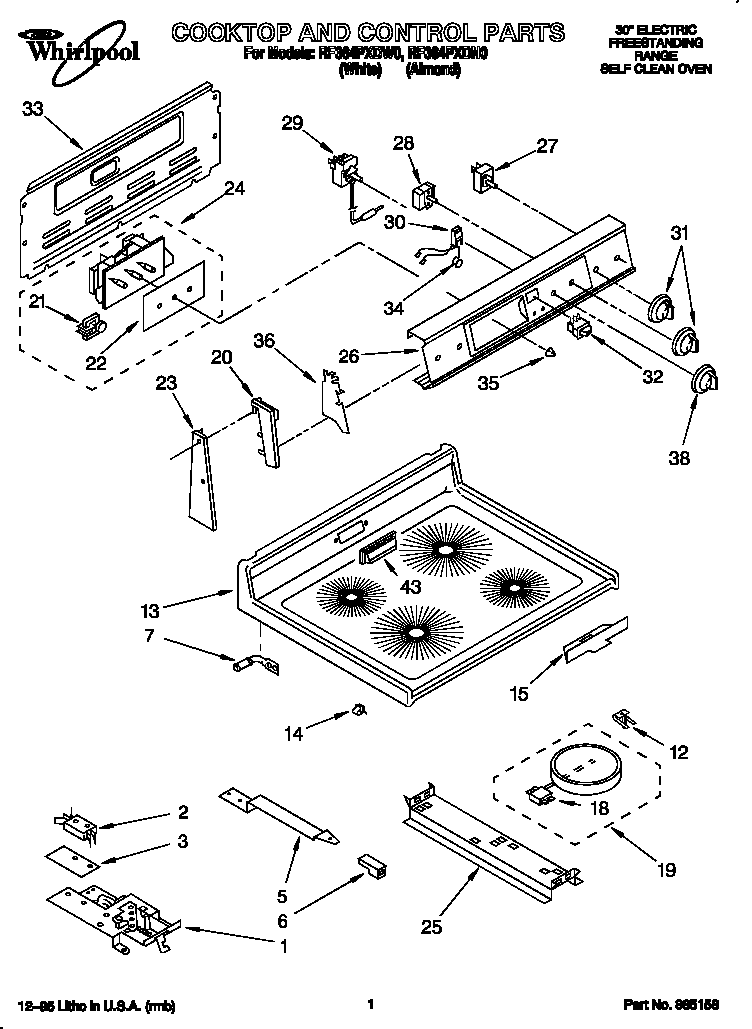 Cooktop and control