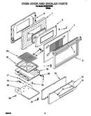 Oven door and broiler