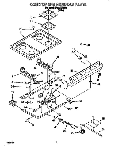 Cooktop and manifold