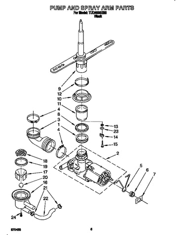 Pump and spray arm